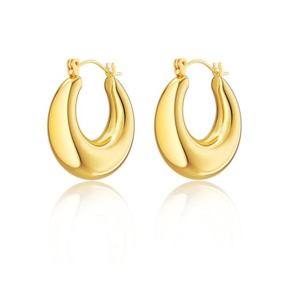 Chunky Gold Hoop Earrings for Women